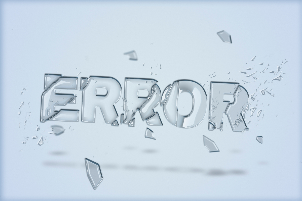 error text broken glass font